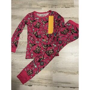 Bamboo Pink Western Pajama Set 3T